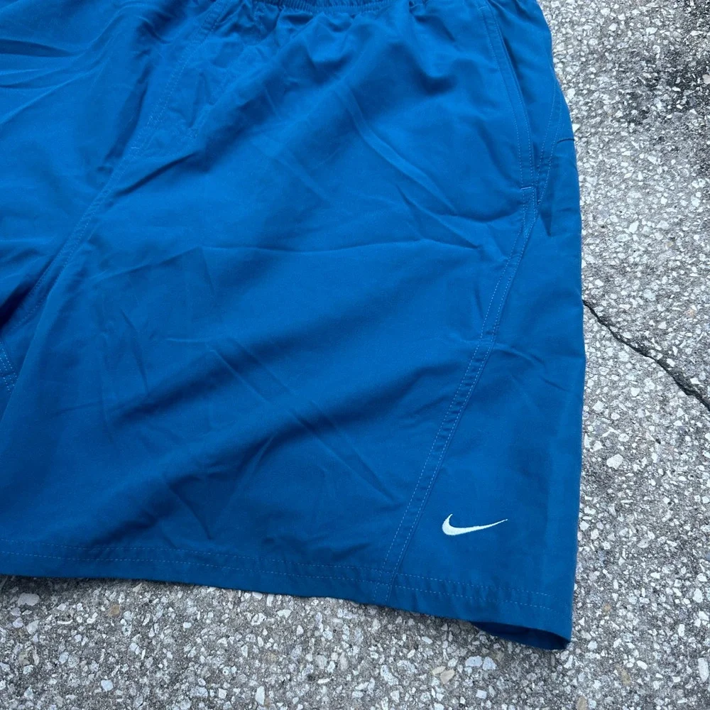 Vtg Nike Swim Trunks Mens XXL Blue Mesh Lined Board Shorts Embroidered Logo